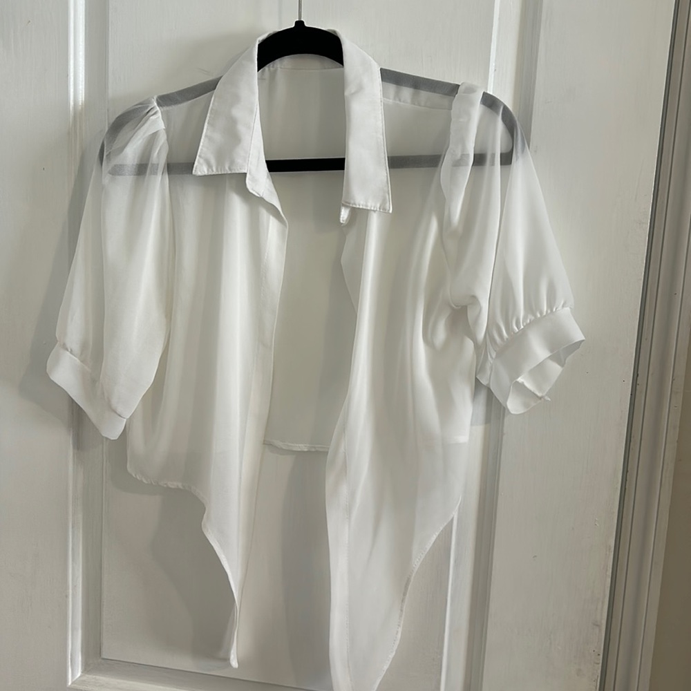 Sheer crop top cover